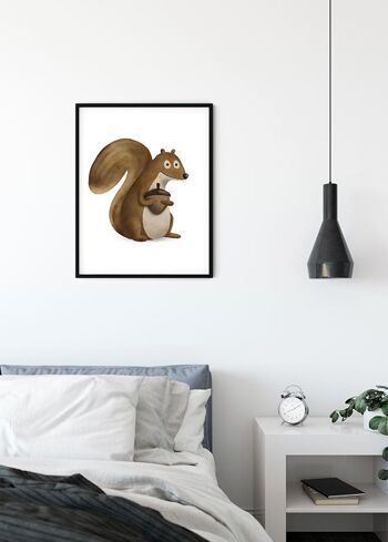 Papier Peint - Écureuil Animal Mignon - Dimensions : 40 x 50 cm 3