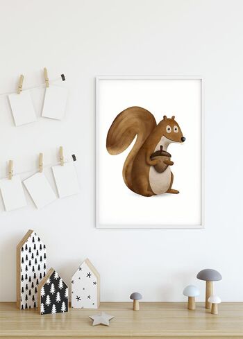 Papier Peint - Écureuil Animal Mignon - Dimensions : 40 x 50 cm 6
