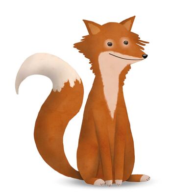 Mural - Cute Animal Fox - Size: 50 x 70 cm