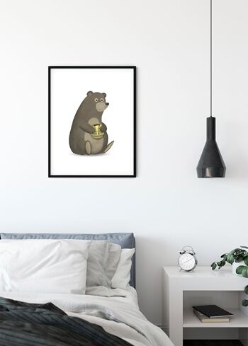 Papier Peint - Ours Animal Mignon - Taille: 40 x 50 cm 3