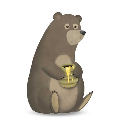 Wandbild - Cute Animal Bear - Größe: 50 x 70 cm