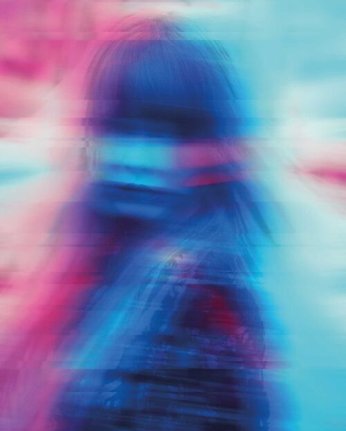 Wandbild - Neon Girl - Größe: 40 x 50 cm