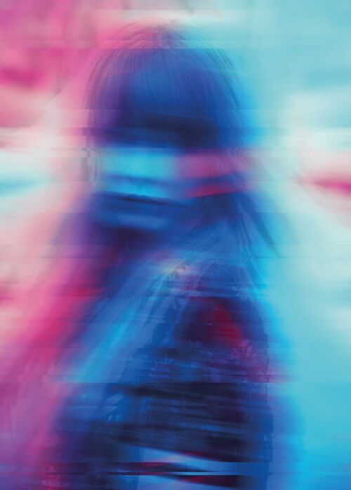 Wandbild - Neon Girl - Größe: 50 x 70 cm