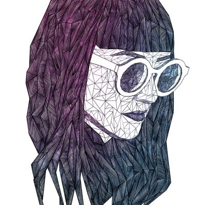 Wandbild - Grid Violet - Größe: 50 x 70 cm