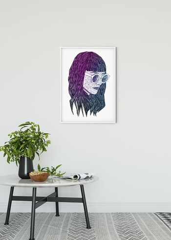 Papier Peint - Grille Violette - Dimensions : 50 x 70 cm 2