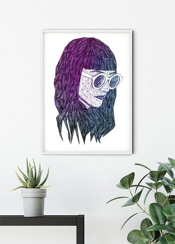 Papier Peint - Grille Violette - Dimensions : 50 x 70 cm 6