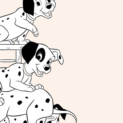 Mural - 101 Dalmatians Playing - Size: 30 x 40 cm