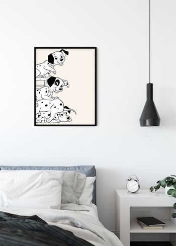 Peinture murale - 101 Dalmatiens jouant - Dimensions : 40 x 50 cm 3