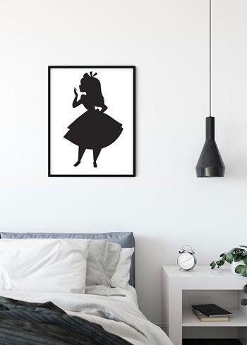Papier peint - Silhouette d'Alice - Dimensions : 30 x 40 cm 3