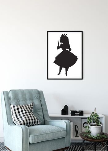 Papier peint - Silhouette d'Alice - Dimensions : 30 x 40 cm 4