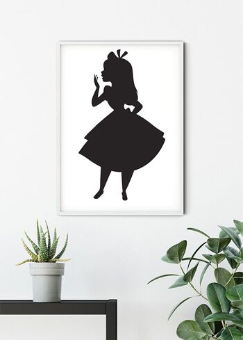 Papier peint - Silhouette d'Alice - Dimensions : 30 x 40 cm 6