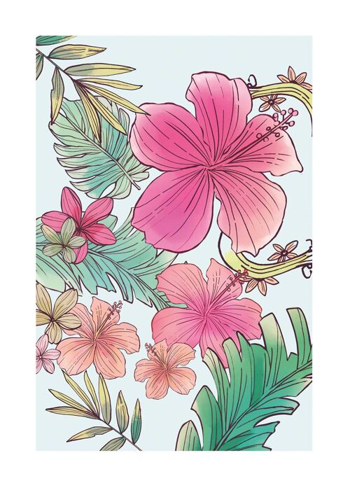 Wandbild - Ariel Flowers - Größe: 50 x 70 cm