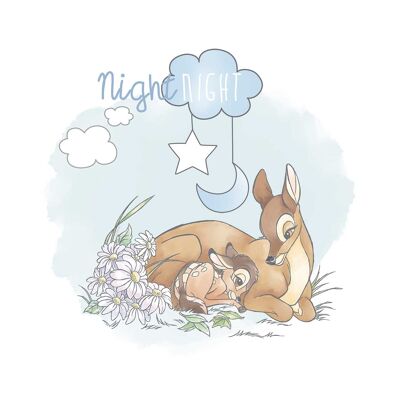Wandbild - Bambi Good Night - Größe: 30 x 40 cm