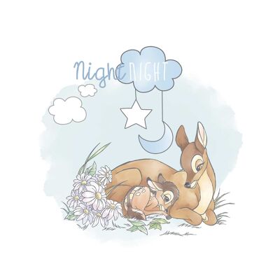 Wandbild - Bambi Good Night - Größe: 40 x 50 cm