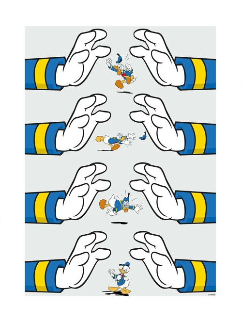 Wandbild - Donald Duck Hands - Größe: 30 x 40 cm