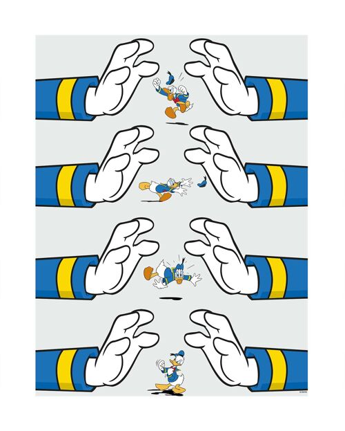 Wandbild - Donald Duck Hands - Größe: 40 x 50 cm