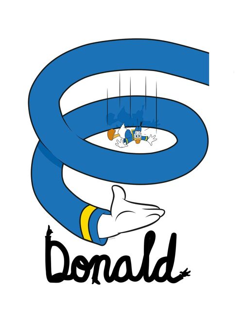 Wandbild - Donald Duck Spiral - Größe: 30 x 40 cm