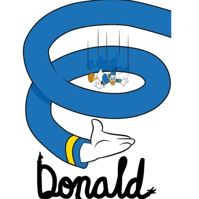 Murale - Spirale Donald Duck - Dimensions : 30 x 40 cm