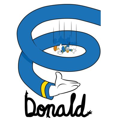 Wandbild - Donald Duck Spiral - Größe: 40 x 50 cm