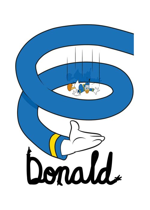 Wandbild - Donald Duck Spiral - Größe: 50 x 70 cm
