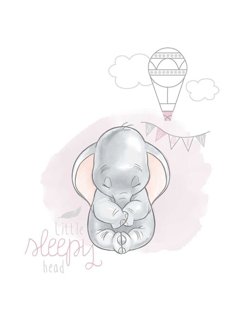 Wandbild - Dumbo Sleepy - Größe: 30 x 40 cm