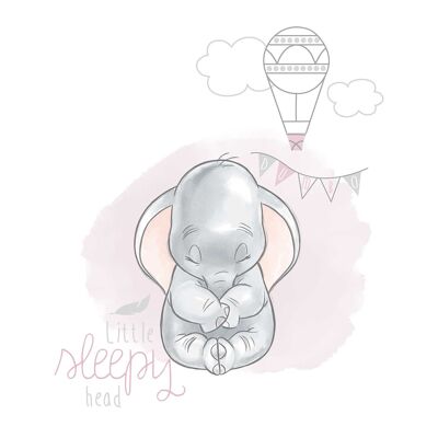 Wandbild - Dumbo Sleepy - Größe: 40 x 50 cm