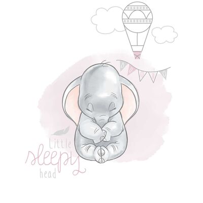 Wandbild - Dumbo Sleepy - Größe: 50 x 70 cm