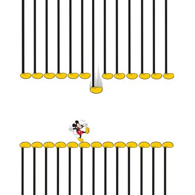 Wandbild - Mickey Mouse Footlines - Größe: 40 x 50 cm