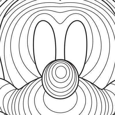 Wandbild - Mickey Mouse Lines - Größe: 30 x 40 cm