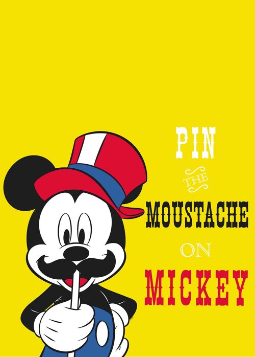 Wandbild - Mickey Mouse Moustache - Größe: 50 x 70 cm