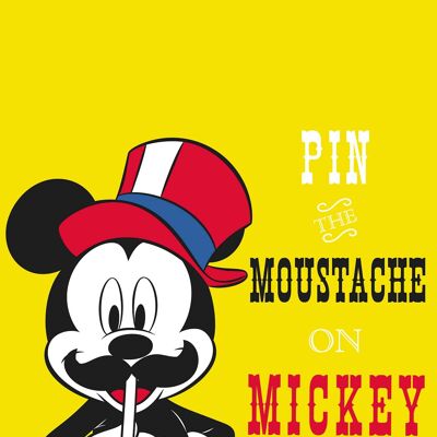 Wandbild - Mickey Mouse Moustache - Größe: 50 x 70 cm