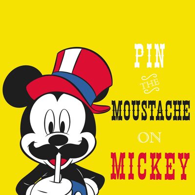 Wandbild - Mickey Mouse Moustache - Größe: 40 x 50 cm