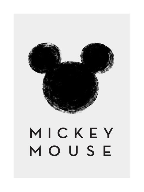 Wandbild - Mickey Mouse Silhouette - Größe: 30 x 40 cm