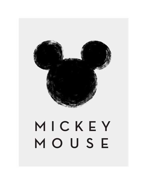 Wandbild - Mickey Mouse Silhouette - Größe: 40 x 50 cm