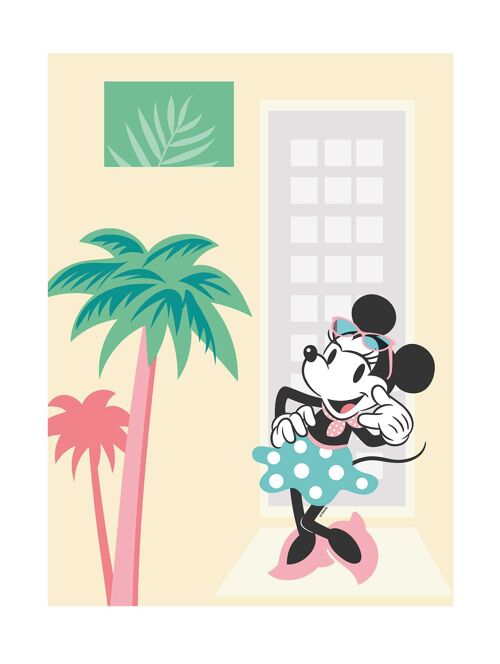 Wandbild - Minnie Mouse Palms - Größe: 30 x 40 cm