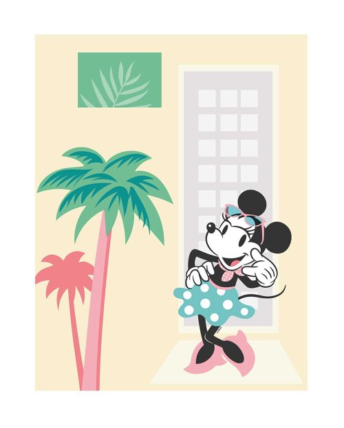 Wandbild - Minnie Mouse Palms - Größe: 40 x 50 cm