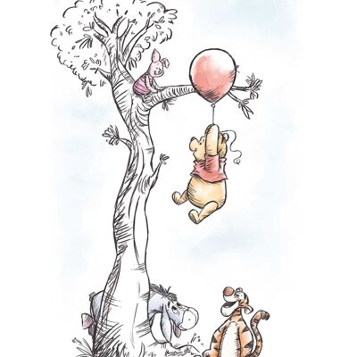 Papier peint - Winnie Pooh Hang on - Dimensions : 40 x 50 cm