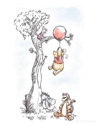 Papier peint - Winnie Pooh Hang on - Dimensions : 40 x 50 cm 1