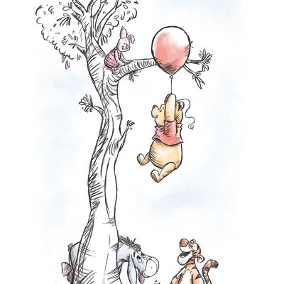 Wandbild - Winnie Pooh Hang on - Größe: 50 x 70 cm