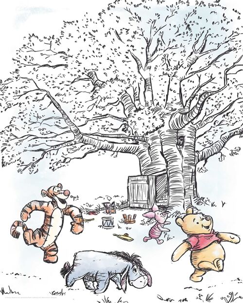 Wandbild - Winnie Pooh Playground - Größe: 40 x 50 cm