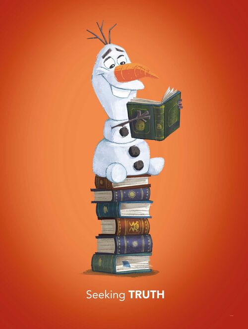 Wandbild - Frozen Olaf Reading - Größe: 30 x 40 cm