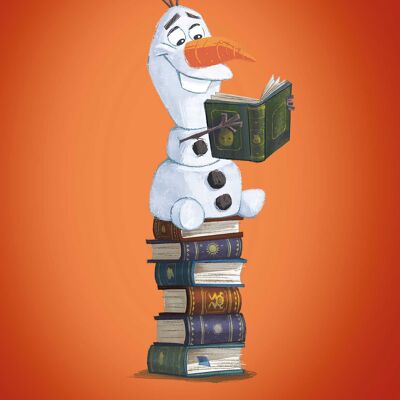 Wandbild - Frozen Olaf Reading - Größe: 30 x 40 cm
