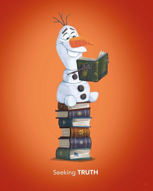 Wandbild - Frozen Olaf Reading - Größe: 40 x 50 cm