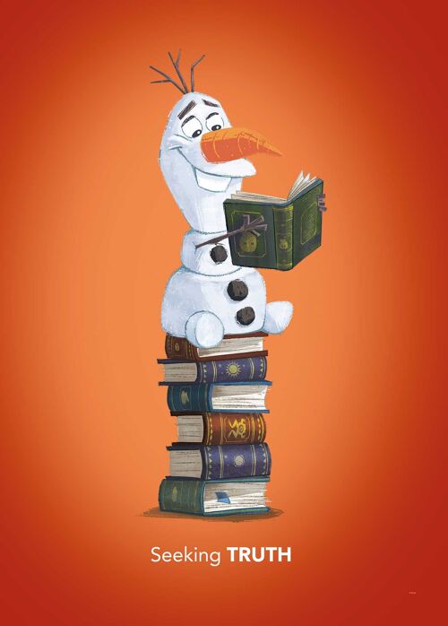 Wandbild - Frozen Olaf Reading - Größe: 50 x 70 cm