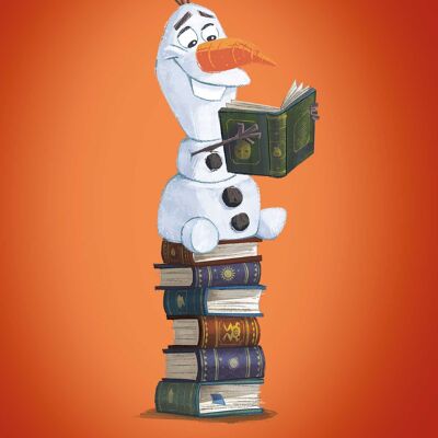 Wandbild - Frozen Olaf Reading - Größe: 50 x 70 cm