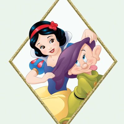 Wandbild - Snow White & Dopey - Größe: 30 x 40 cm