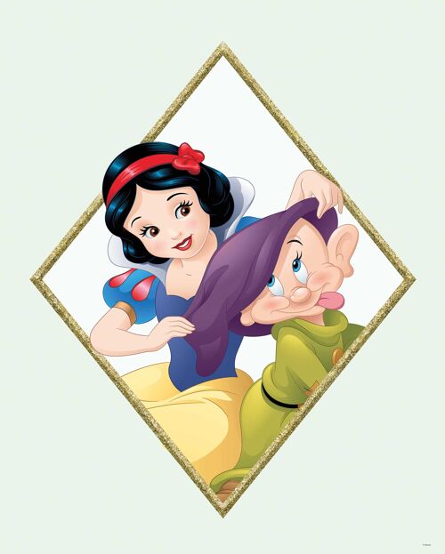Wandbild - Snow White & Dopey - Größe: 40 x 50 cm