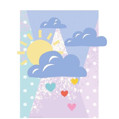 Wandbild - Winnie Pooh Clouds - Größe: 40 x 50 cm