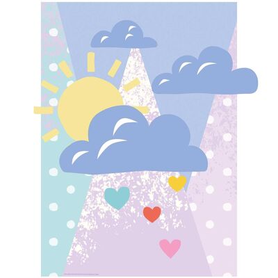 Papier peint - Winnie Pooh Clouds - Dimensions : 50 x 70 cm