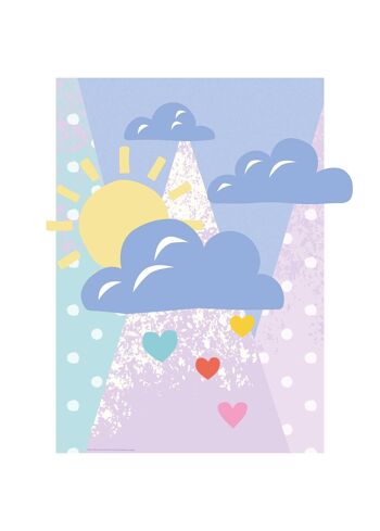 Papier peint - Winnie Pooh Clouds - Dimensions : 50 x 70 cm 1